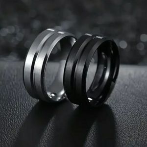 Titanium Steel Black band, sz 9, unisex
